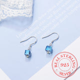 925 Sterling Silver Square Stud Earrings Wedding Jewelry Gift