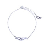925 Sterling Silver Zircon Fish Bracelet Set