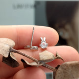 925 Sterling Silver Rabbit Carrot Earrings Stud for Girls Kids