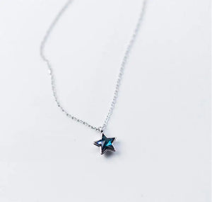 925 Sterling Silver Sweet Star CZ Necklace For Women