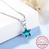 925 Sterling Silver Sweet Star CZ Necklace For Women