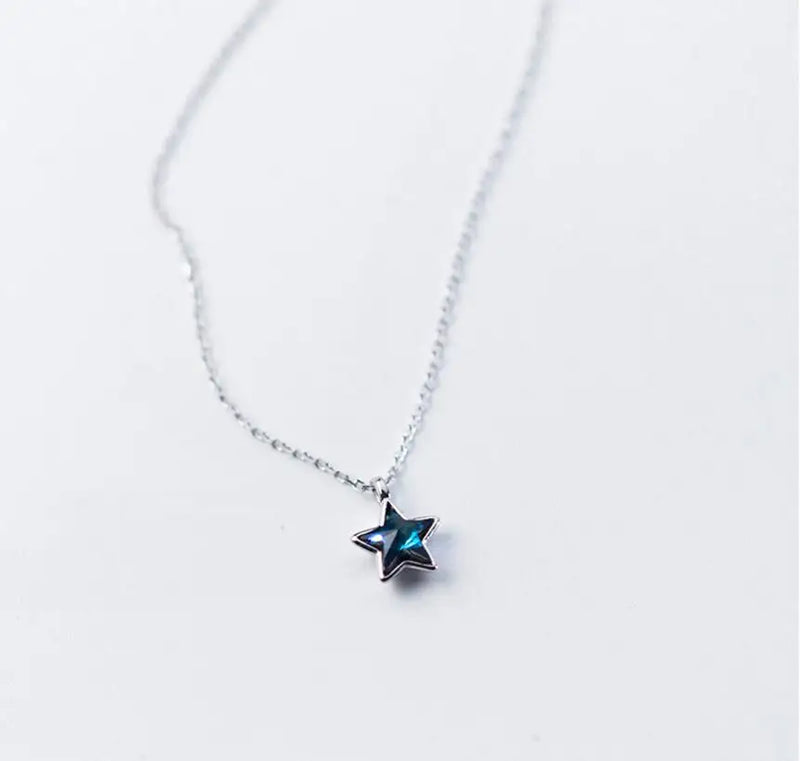 925 Sterling Silver Sweet Star CZ Necklace For Women