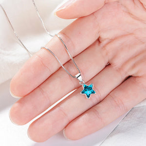 925 Sterling Silver Sweet Star Cz Short Necklace for Women