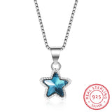 925 Sterling Silver Sweet Star Cz Short Necklace for Women