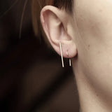 925 Sterling Silver Geometric Stud Earrings Minimalist Design