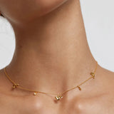 925 Silver 18k Plated Spring Charm Choker Necklace