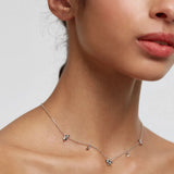 925 Silver 18k Plated Spring Charm Choker Necklace