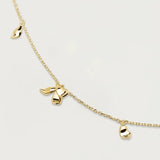 925 Silver 18k Plated Spring Charm Choker Necklace