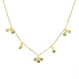 925 Silver 18k Plated Spring Charm Choker Necklace
