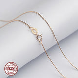 925 Silver 1mm Snake Chain Necklace Women 40-70cm