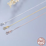 925 Silver 1mm Snake Chain Necklace Women 40-70cm