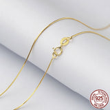 925 Silver 1mm Snake Chain Necklace Women 40-70cm