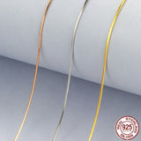 925 Silver 1mm Snake Chain Necklace Women 40-70cm