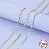 925 Silver 1mm Snake Chain Necklace Women 40-70cm