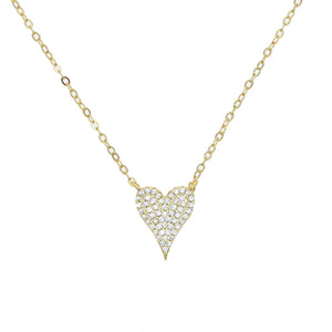 925 Silver CZ Heart Necklace Girlfriend Fine Jewelry
