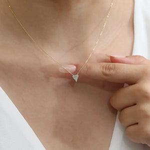 925 Silver CZ Heart Necklace Girlfriend Fine Jewelry