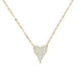 925 Silver CZ Heart Necklace Girlfriend Fine Jewelry