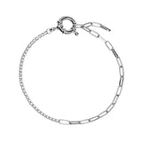 925 Silver Women Chain Bracelet 2mm Tennis Paper Clip Chain Adjustable