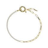 925 Silver Women Chain Bracelet 2mm Tennis Paper Clip Chain Adjustable
