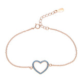 925 Silver Turquoise Heart Bracelet Gift for Women