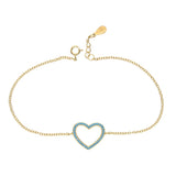 925 Silver Turquoise Heart Bracelet Gift for Women