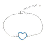 925 Silver Turquoise Heart Bracelet Gift for Women
