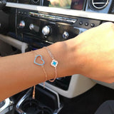 925 Silver Turquoise Heart Bracelet Gift for Women