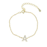 Personalized 925 Silver Alphabet Letter Bracelet for Ladies