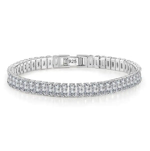 925 Silver Moissanite Bangle Bracelet Wedding Jewelry