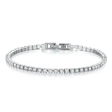 925 Sterling Silver Moissanite Gemstone Tennis Chain Bracelet