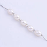 925 Silver Bracelet w/ 4 Beads & 7mm Pearl Fine Jewelry