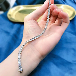 925 Silver Moissanite Tennis Bracelet 18k Fine Jewelry