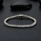 925 Silver 4MM Moissanite Charm Tennis Bracelet 18k Jewelry