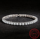 925 Silver 4MM Moissanite Diamond Tennis Bracelet 18k Jewelry