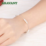 925 Sterling Silver 6MM Pearl Bracelet Chain Wedding Jewelry