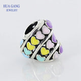 925 Silver 797019ENMX RAINBOW HEARTS CHARM Bracelet Women Jewelry