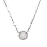 925 Silver Opal Stone Crown Necklace