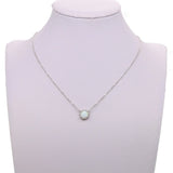 925 Silver Opal Stone Crown Necklace