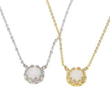 925 Silver Opal Stone Crown Necklace