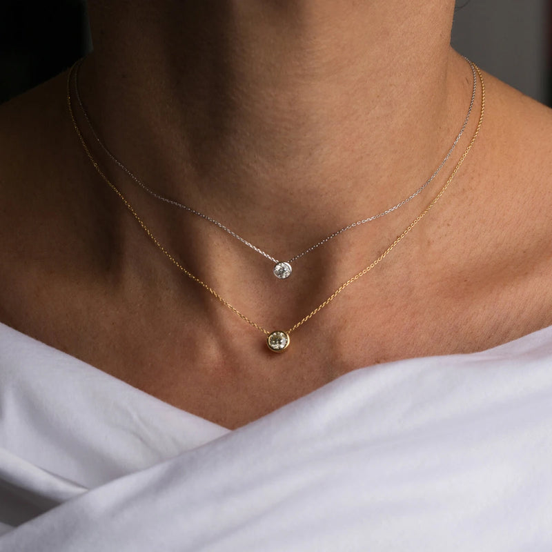 925 Silver CZ Charm Necklace For Women Wedding
