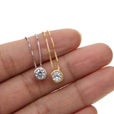 925 Silver CZ Charm Necklace For Women Wedding