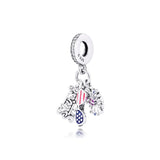 925 Sterling Silver American Icons Dangle Charm Beads