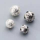 925 Silver Ancient Coins Charm Beads Hollow Out Spacer DIY Bracelets