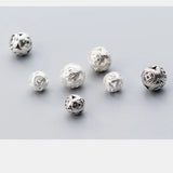 925 Silver Ancient Coins Charm Beads Hollow Out Spacer DIY Bracelets