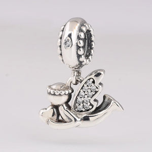 925 Silver Angel of Love Dangle Charm for Bracelets - Winter Charms