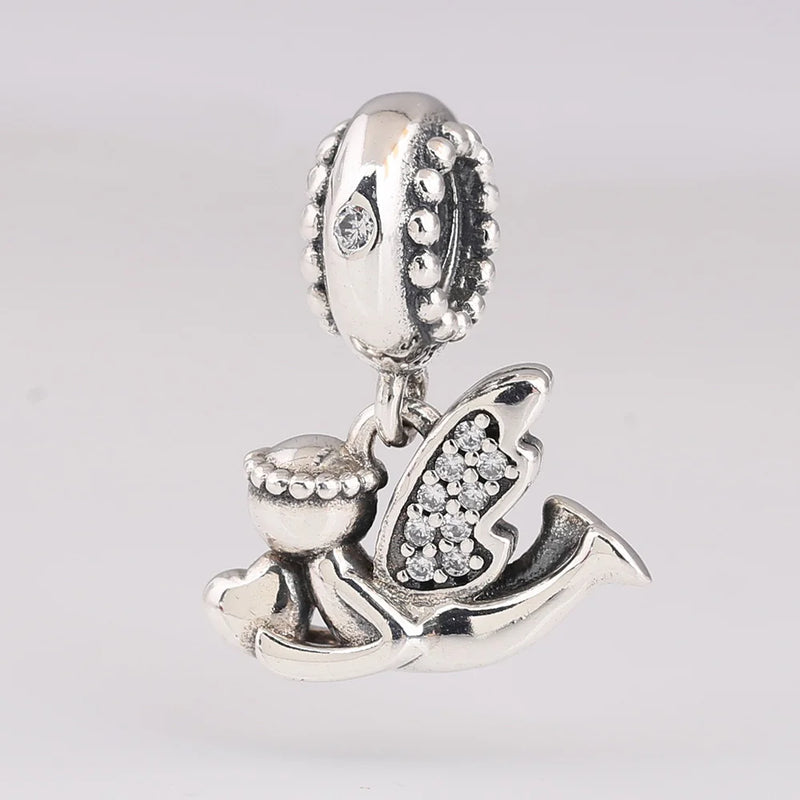 925 Silver Angel of Love Dangle Charm for Bracelets - Winter Charms