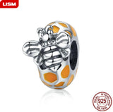 925 Silver Bee Honeybee Beads for Charm Bracelet Jewelry Making