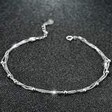 925 Sterling Silver Anklet Summer Style Woman Accessories Jewelry Gift