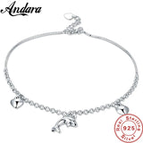 925 Sterling Silver Anklet Woman Dolphin Pendant Silver Chain
