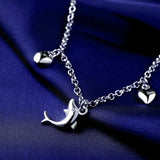 925 Sterling Silver Anklet Woman Dolphin Pendant Silver Chain